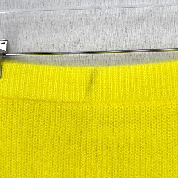 CALLAHAN Jada Midi Knit Pencil Skirt Womens Small Neon Yellow Sweater Fuzzy NEW - Picture 14 of 16